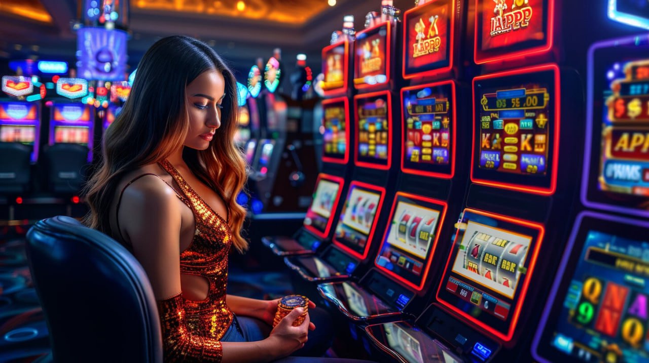 Joker Gaming slot interface on mobile phone showing bet controls and spin button